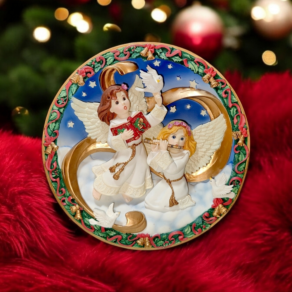 BRADFORD 1997 Decoratic 'Heavenly Chorus' Collectors Musical Angel Plate
